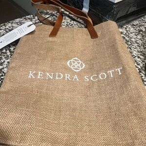 Kendra Scott Burlap Tote Bag
